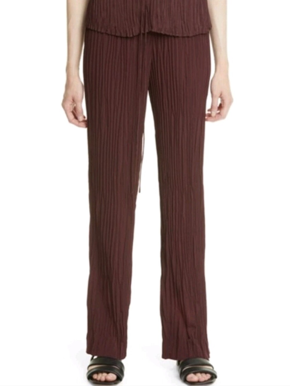Vince Pleated Wine-Red Harem Pants